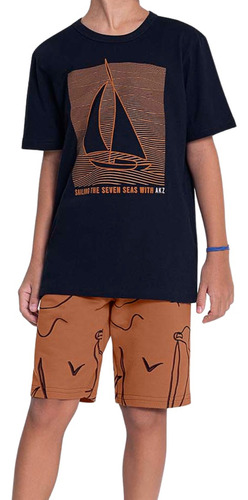 Conjunto Alakazoo Infantil Menino Bermuda...