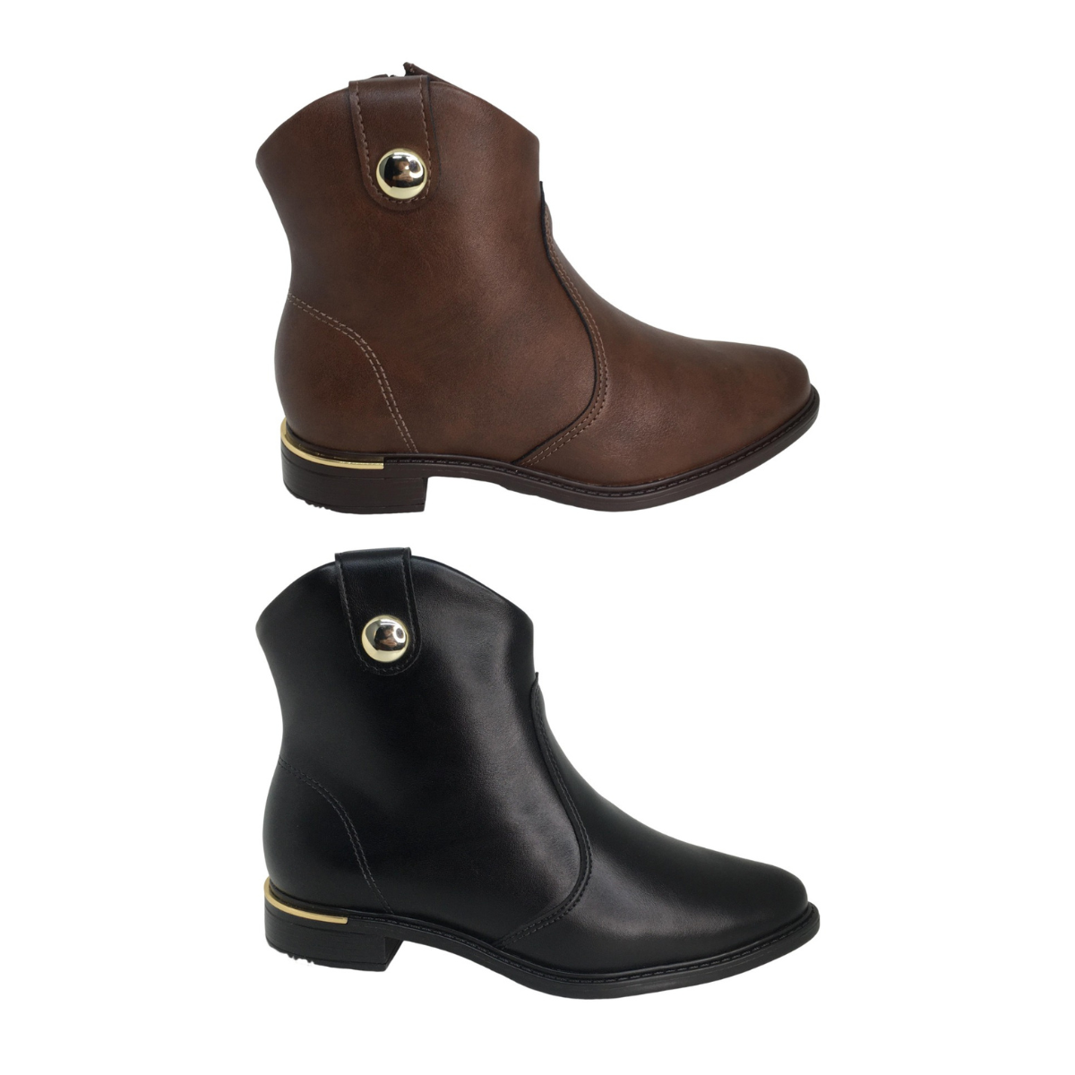Bota Cano Baixo Vizzano Feminina Salto Baixo