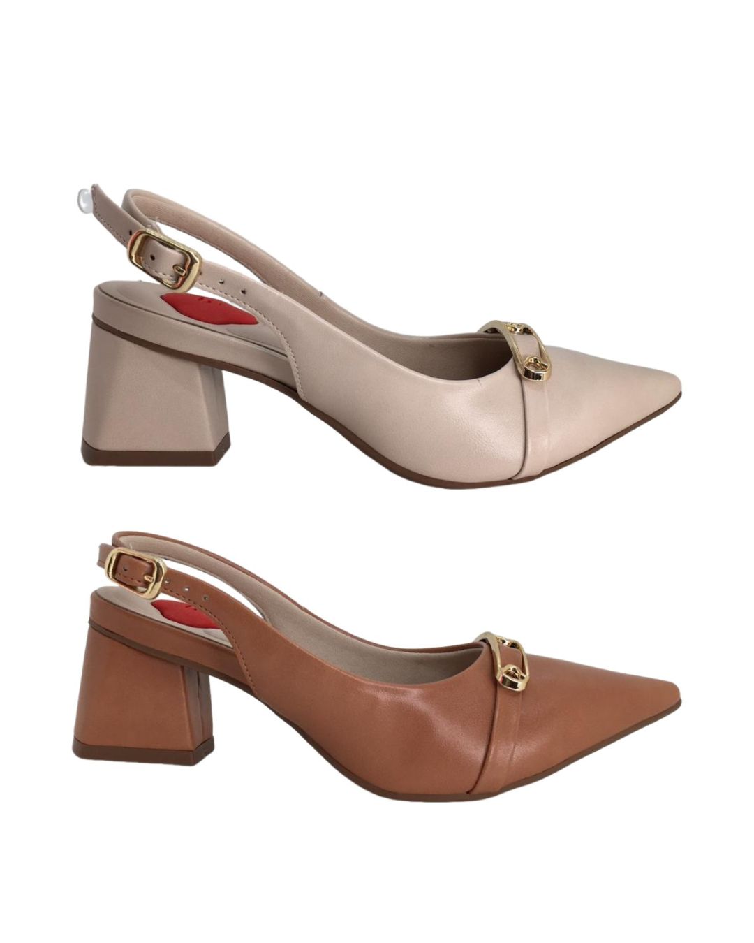 Scarpin Slingback Bebecê Salto Bloco REF ...