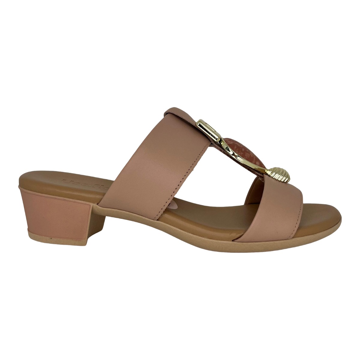 Tamanco Em Couro Usaflex Salto Baixo REF ...