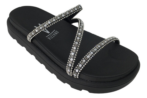 Papete Sandália Vizzano Strass Brilho Con...