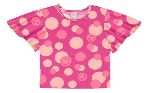 Blusa Estampada Com Manga Infantil Menina...