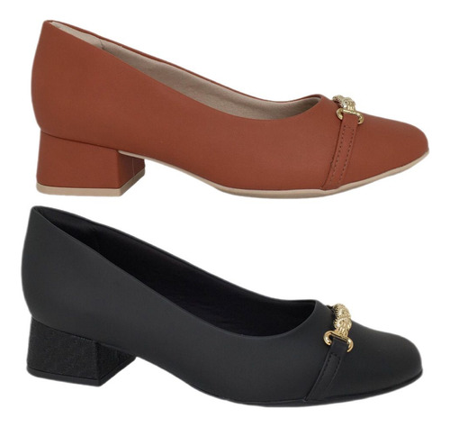 Sapato Elegante Salto Bloco Comfortflex