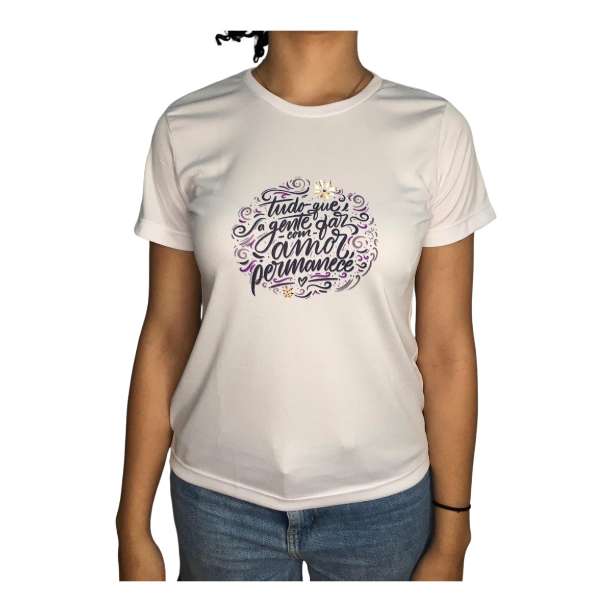 Camiseta Feminina Dry Fit Manga Curta com...