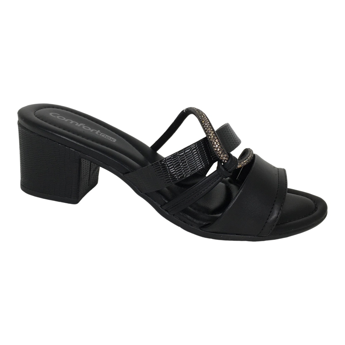 Tamanco Comfortflex Salto Bloco com Tira ...