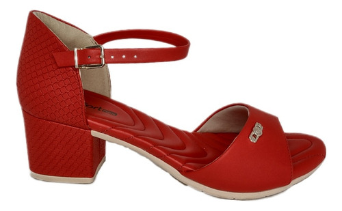 Sandália Comfort-flex Salto Quadrado Tama...
