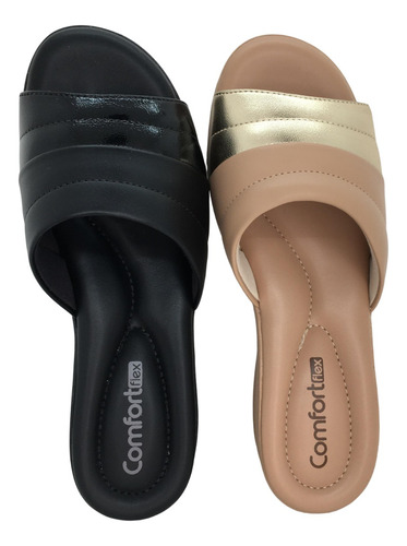 Tamanco Comfortflex Salto Anabela Macio Leve