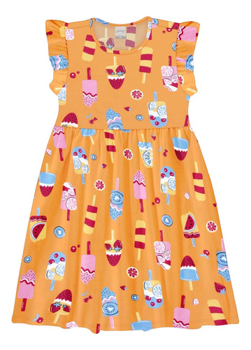 Vestido Alakazoo Manga Curta Infantil Pic...