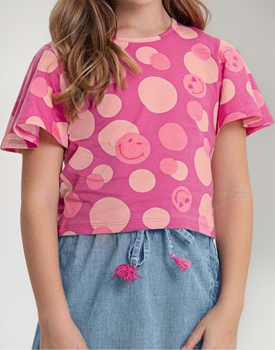 Blusa Manga Curta Infantil Algodão Alakazoo