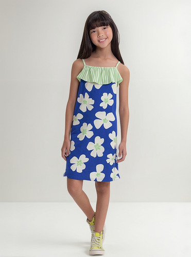 Vestido Alakazoo Alças Finas Verão Infantil