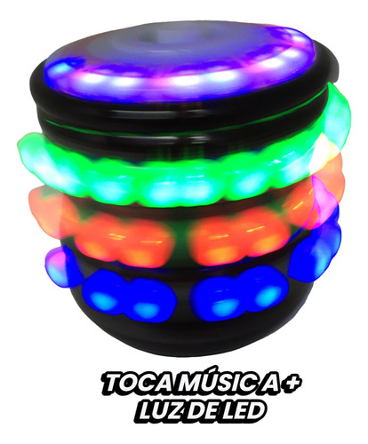Pião Musical Com Led Toca Musica Lançador...