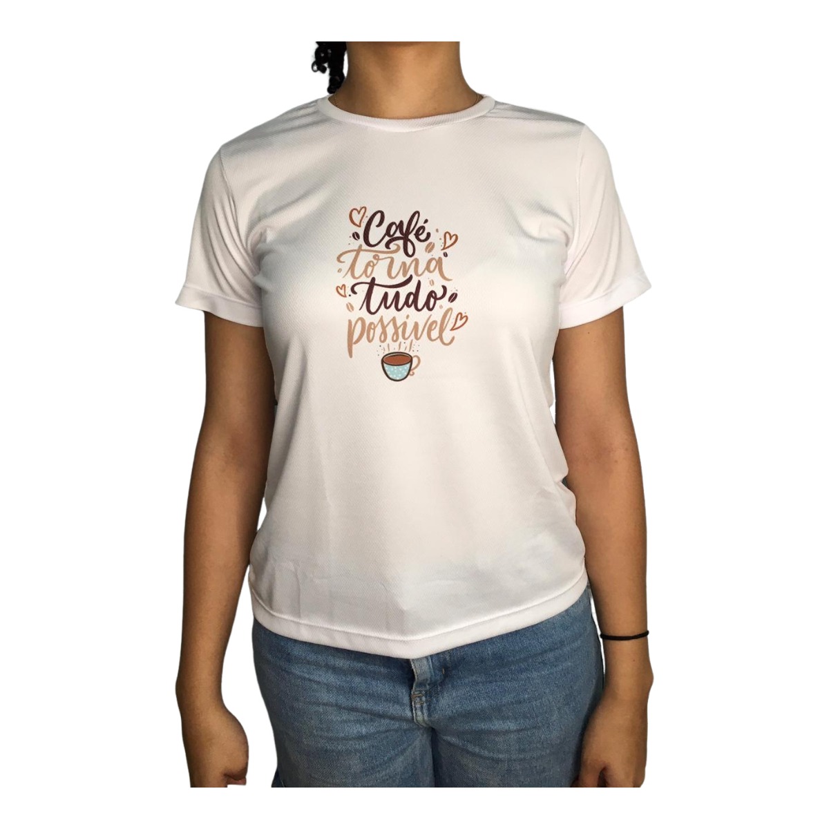 Camiseta Feminina Dry Fit Manga Curta com...