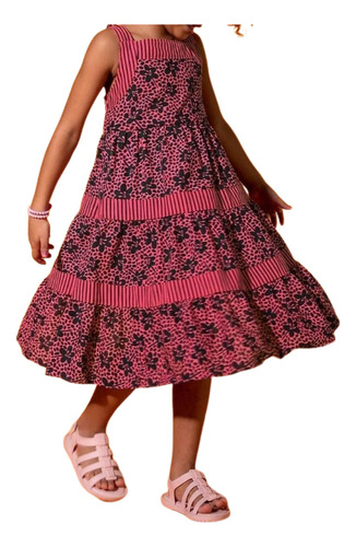 Vestido Nanai Midi Alça Festa Infantil