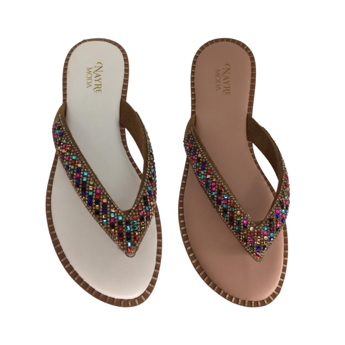 Chinelo Rasteira Feminino Com strass nayr...