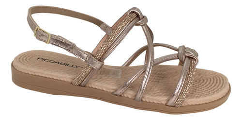 Sandália Piccadilly Rasteira Strass Conforto