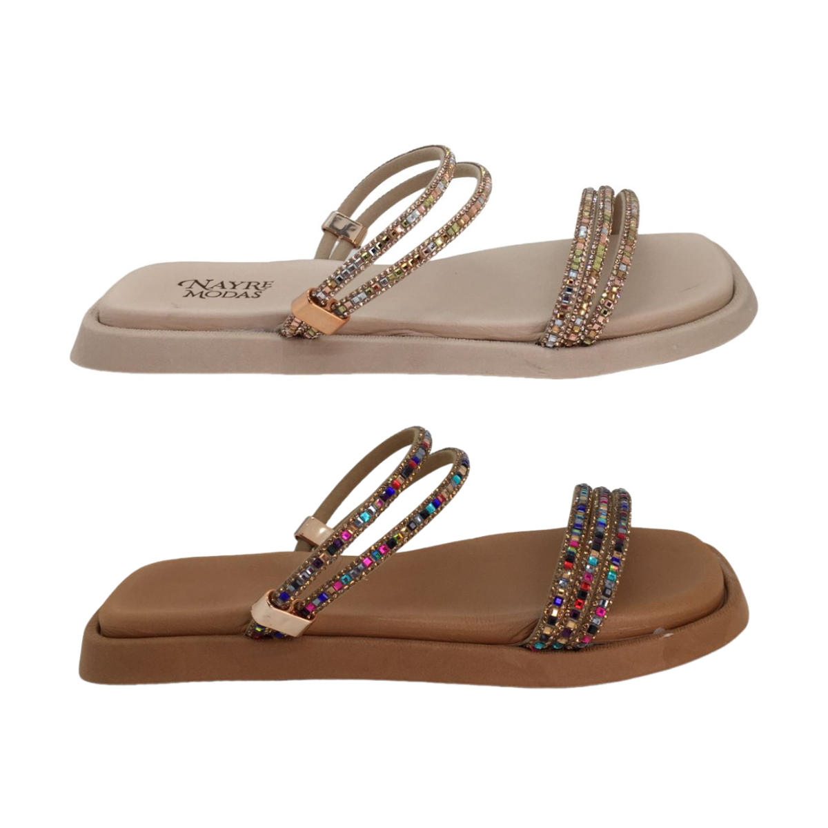 SANDALIA FEMININA RASTEIRA STRASS - REF K...
