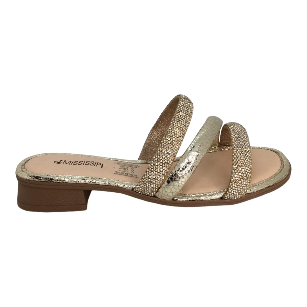 Tamanco Com tiras Strass Mississipi REF J...