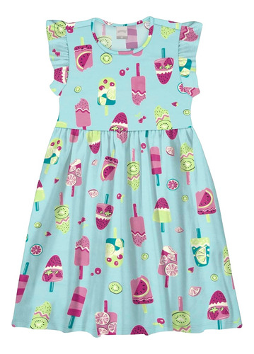 Vestido Alakazoo Manga Curta Infantil Pic...