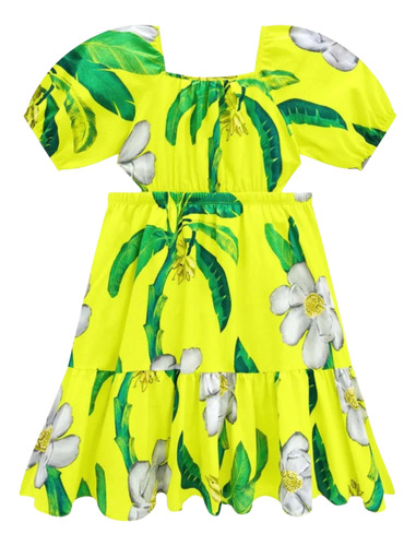 Vestido Infantil De Manga Verão Nanai