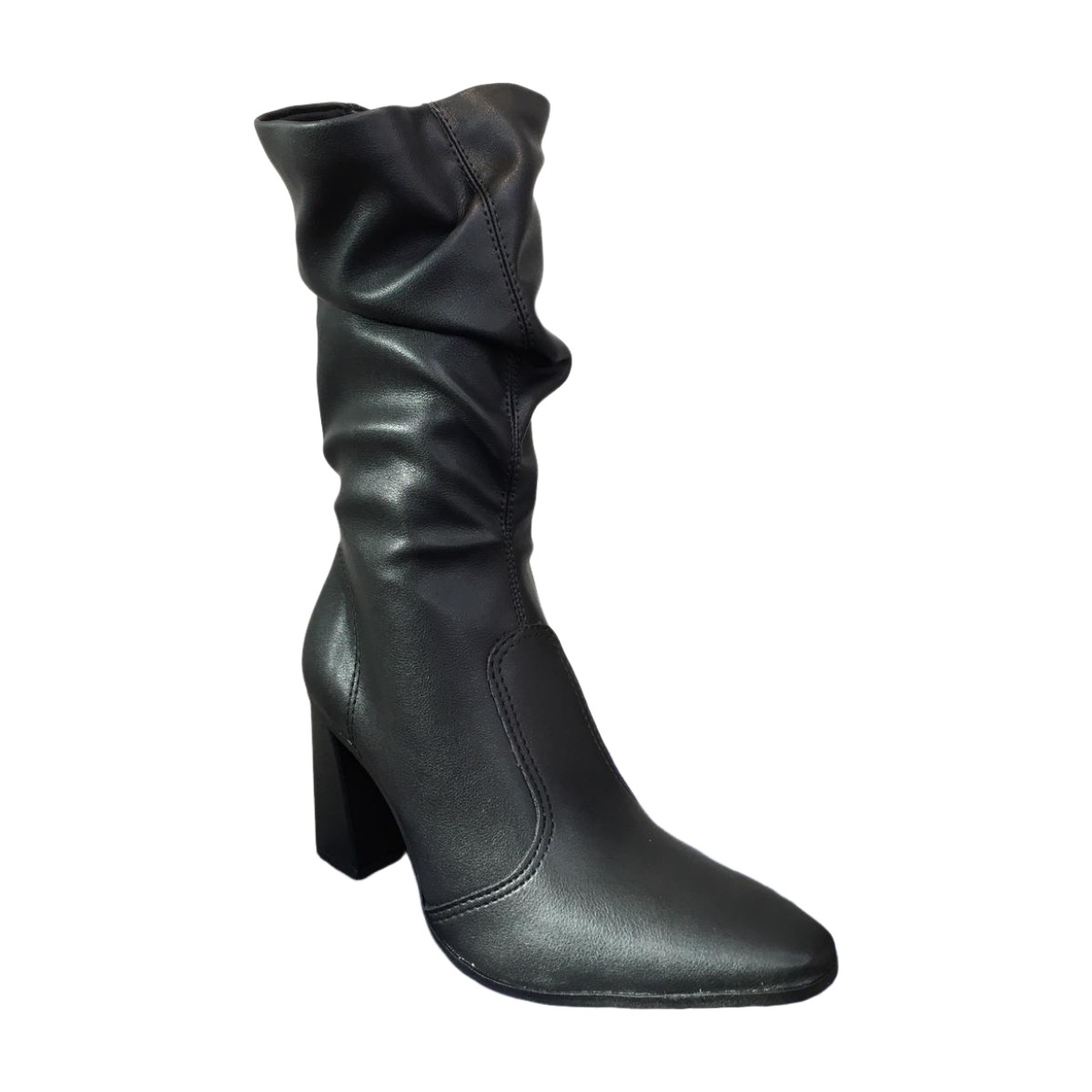 Bota Feminina Cano Médio Salto Bloco Miss...