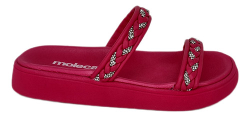 Sandália Moleca Papete Com Strass Confort...