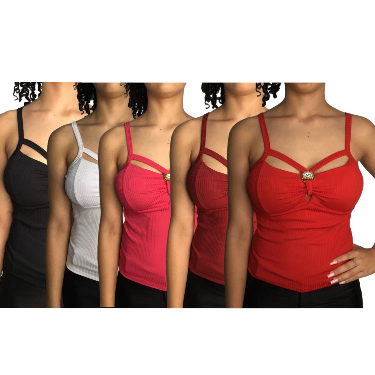 Blusa Feminina Alcinha Canelada com Bojo ...