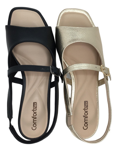 Sandália Comfortflex Slingback Salto Baixo