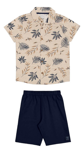 Conjunto Infantil Alakazoo Camisa Naturez...