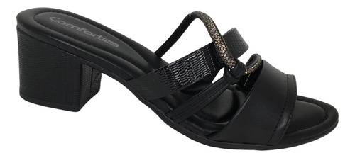 Tamanco Comfortflex Salto Bloco Com Tira ...